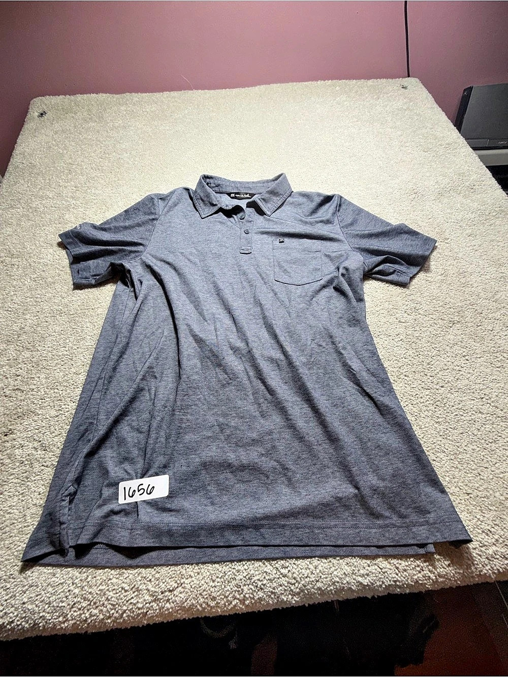 TravisMathew Men's Polo Gray Size Large Like New
